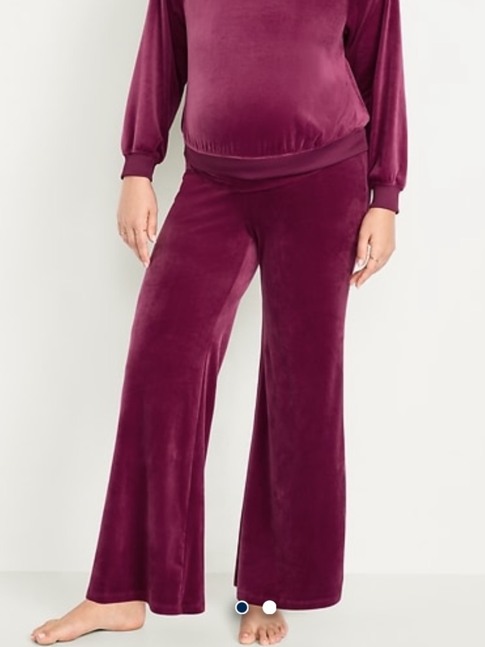 Maternity wide leg velour pants